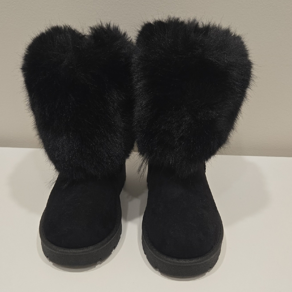 Rouge Helium Black Winter Fur Boots **NWOT** - Picture 2 of 10